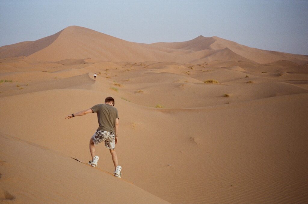 Sandboarding in Desert Morocco 