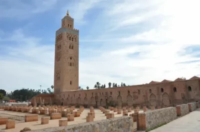 Koutoubia Mosque and gardens in Marrakech, Morocco